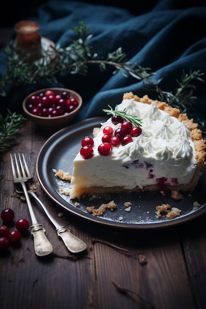 Pastel de queso con arándanos