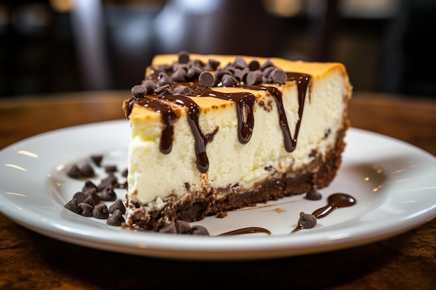 Pastel de queso casero con papas fritas de chocolate La bondad de la panadería en su máxima expresión