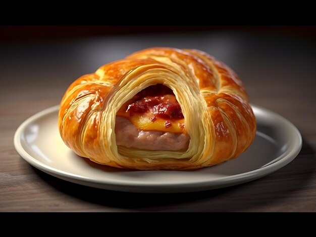 Pastel relleno con queso de carne o verduras