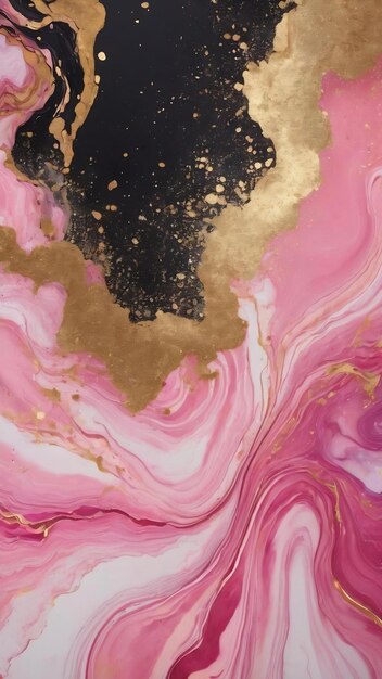 Foto pastel rosa mármore álcool tinta efeito de desenho brilho dourado elementos de salpico generativo ai aig21