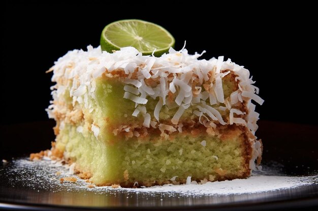 Pastel de sensación de coco y limón