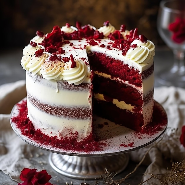 pastel de terciopelo rojo