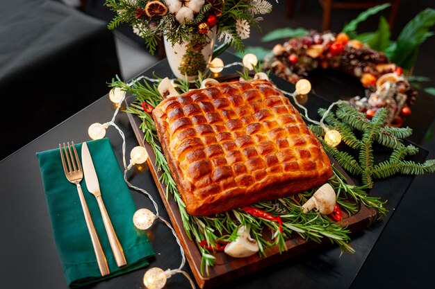 Pastel tradicional de Navidad o Año Nuevo