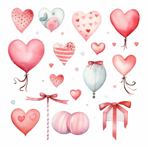 Pastel Valentine Serenade Cute Watercolor Clip Arts sobre temas sinceros