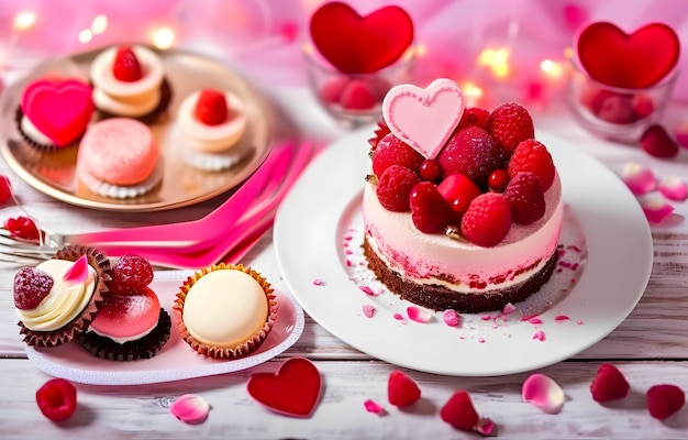 pastel para Valentines generado por Dayai