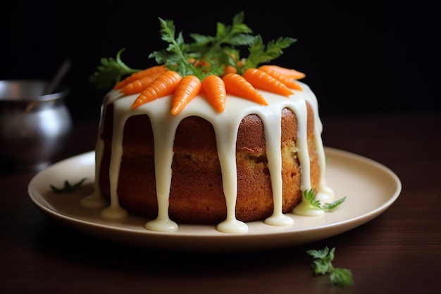 Pastel de zanahorias con glaseado de queso con crema