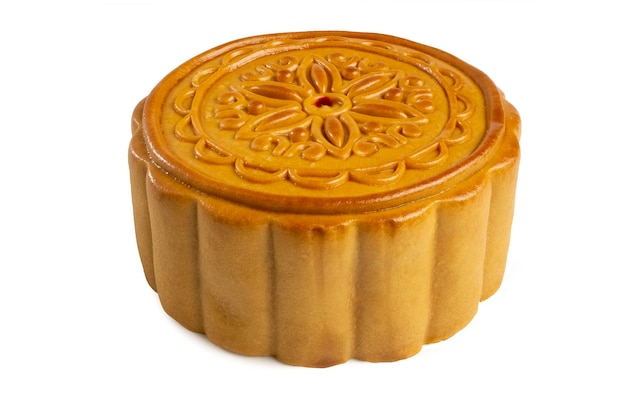 Pastelaria exótica chinesa tradicional Mooncake para MidAutumn Festival isolada no fundo branco