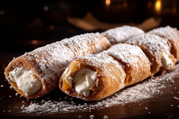 Pastelería tradicional siciliana cannoli siciliani sicilia y Italia