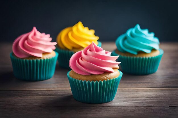 pasteles de colores con delicioso