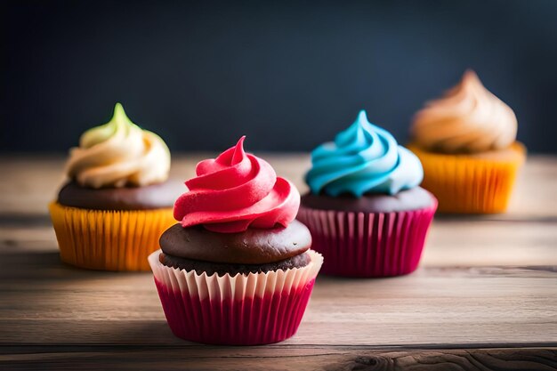 pasteles de colores con delicioso