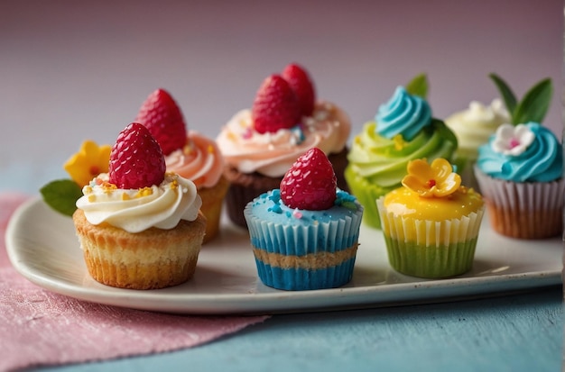 Pasteles en miniatura bocadillos adorables para las fiestas de té