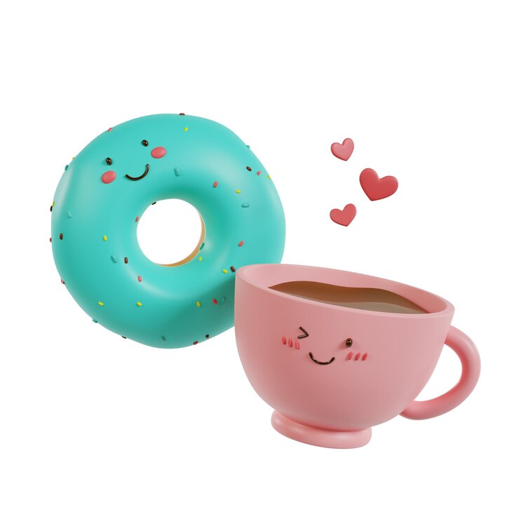 Pasteles de postre para el día de San Valentín Ilustración en 3D