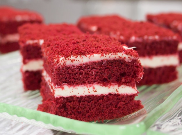 Pasteles de terciopelo rojo