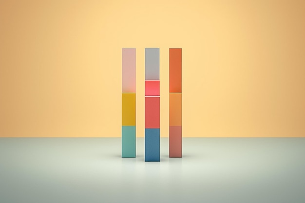 Pastell aus zufälligen 3D-Rechtecken im minimalistischen Stil, der von Ai generiert wurde