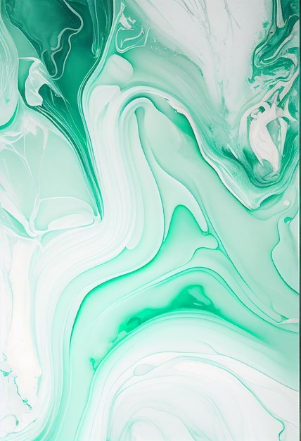 Pastell-Cyan-Mint-Flüssigmarmor-Aquarell-HintergrundGenerative KI