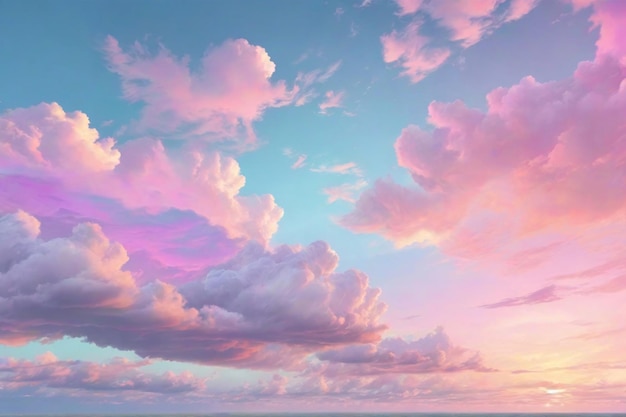 Foto pastell-himmel-hintergrund, verträumter himmel-hintergrund, pastell-himmel-hintergrund, fantasy-himmel, ai generativ