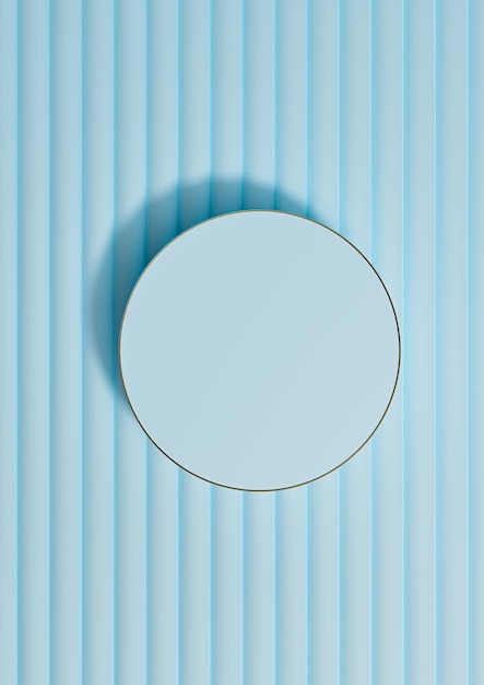 Pastellblau 3D Draufsicht Produktanzeige Zylinder Podium Fotografie Hintergrund minimales Luxusgold
