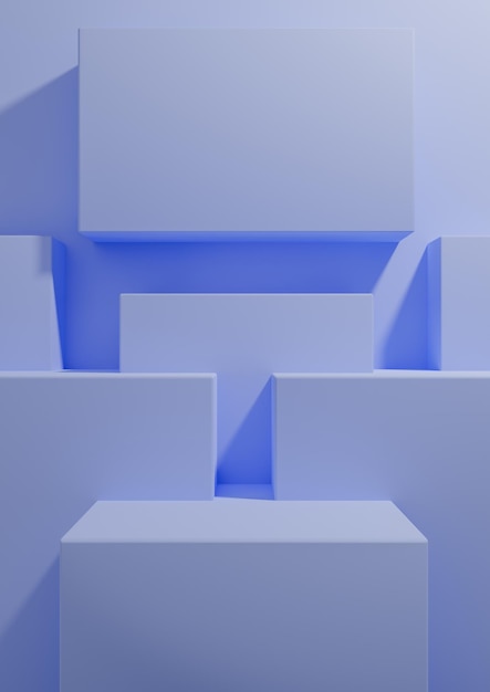 Pastellblauer 3D-Produktanzeigehintergrund minimale geometrische Tapete Podiumsstandpräsentation