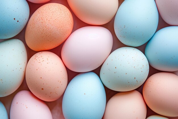 Pastellfarbene Eier mit flacher Textur