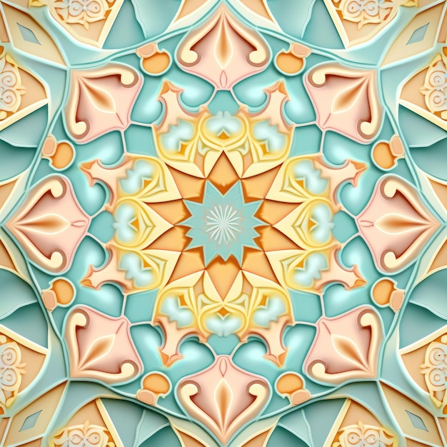 Pastellfarbenes geometrisches Kaleidoskopmuster