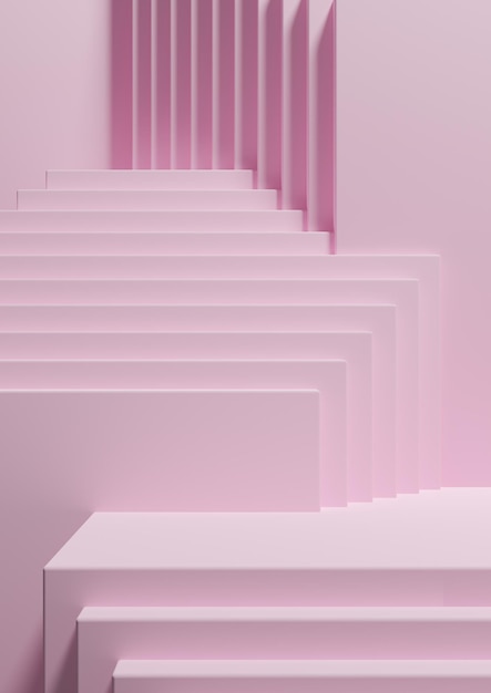 Pastellrosa 3D einfache Produktanzeige Hintergrund abstrakte Quadrate Podium Stand Produktfotografie