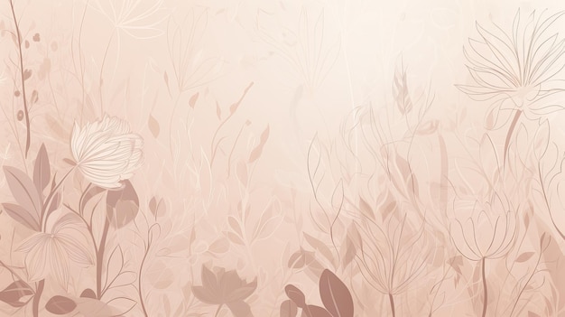 Pastellrosa-beige Hintergrund mit elegantem Blumenmuster AI Generation