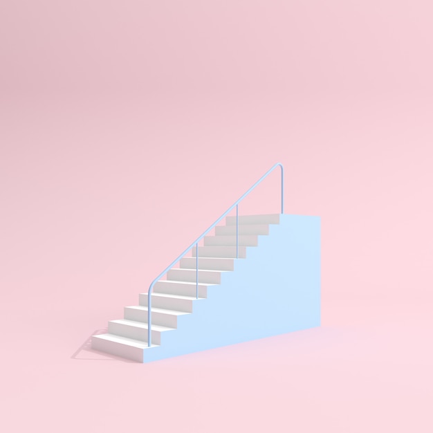 Pastelltreppe mit Geländer