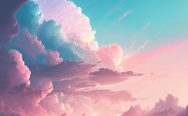 Pastellwolken in einem Pastellhimmel