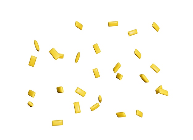 Pastilhas de goma de mascar voando no ar Almofadas de chiclete amarelas Mentol fresco e doce 3d