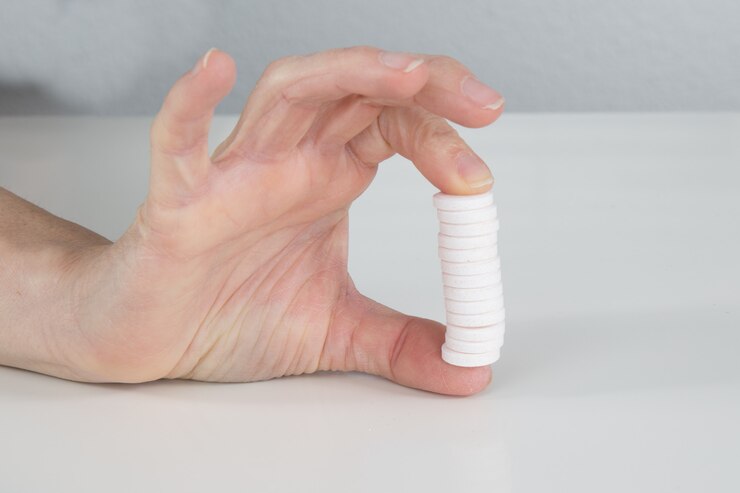 Foto pastillas, tabletas y medicamentos en la mano del médico