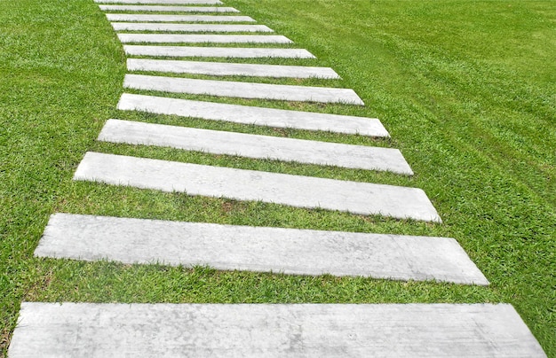 Pasto de hierba verde y piedra en el parque