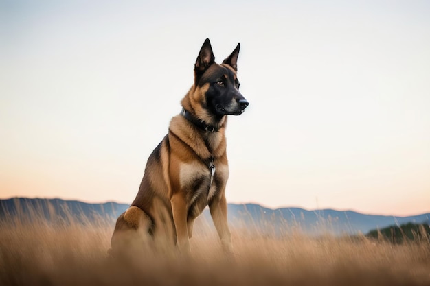 Pastor Belga Malinois guardando a fronteira Generative AI