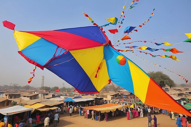 PatangkiteFirki Pipuda para Makar sankranti Uttarayan Vadodara Gujarat Índia 14 de janeiro de 2025