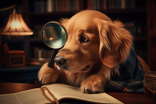 Foto las patas de la curiosidad una búsqueda de conocimiento por parte de los golden retrievers