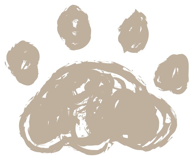 Patas de perro png pegatina de garabato beige de fondo transparente