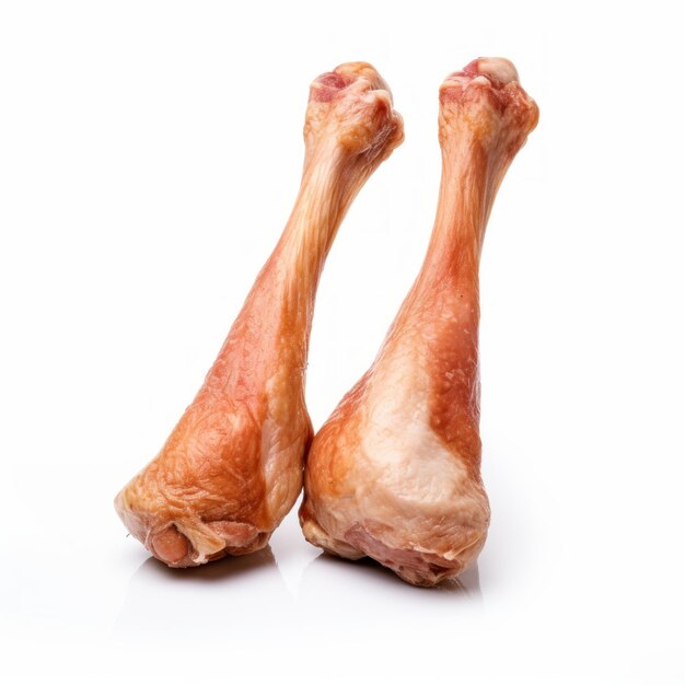 Foto patas de pollo sobre un fondo blanco