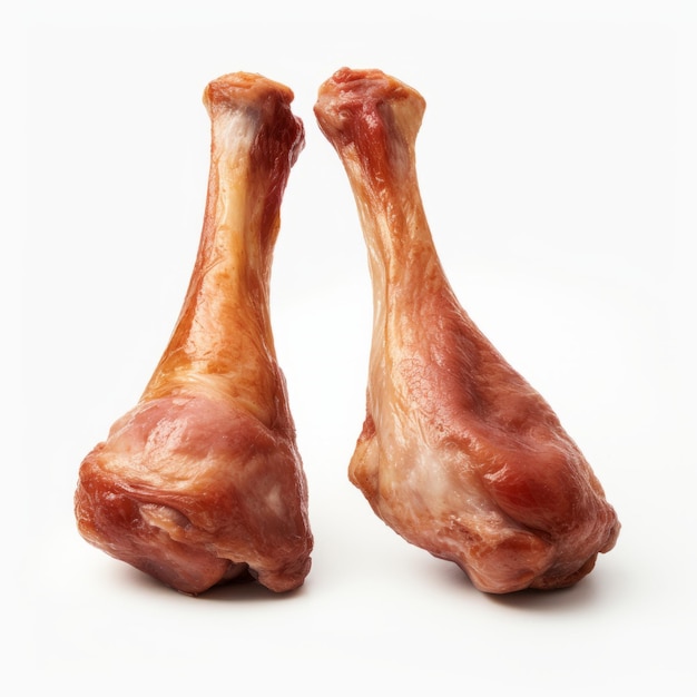 Foto patas de pollo sobre un fondo blanco