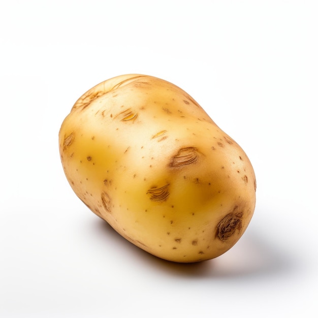 Patata aislada sobre un fondo blanco Imagen única e innovadora