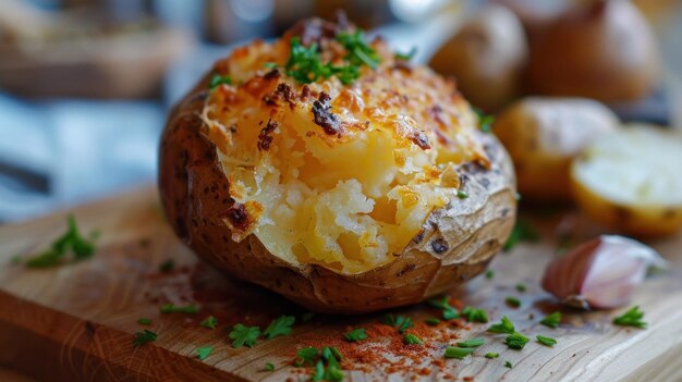 Una patata que ha sido cocinada en el horno