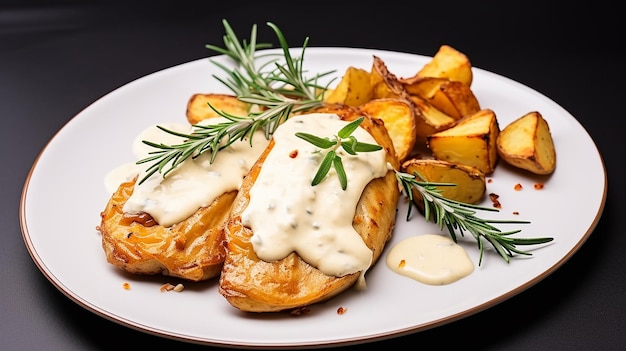 Patatas Al Horno Con Dip De Yogurt