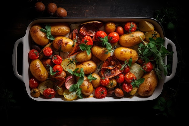 Patatas al horno Plato de comida nutrición Generar Ai