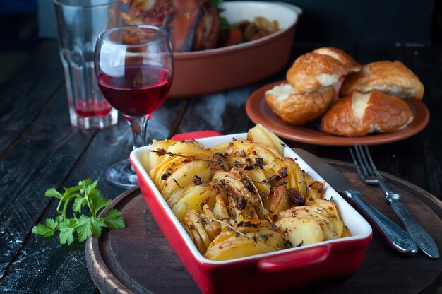 Patatas al horno en rodajas