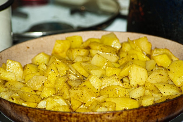 Patatas al horno Textura dorada Patatas al horno