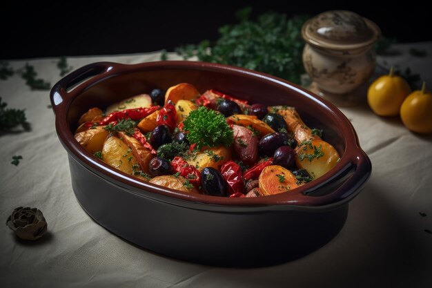 Patatas assadas em panela Cozinhar crocante Gerar Ai