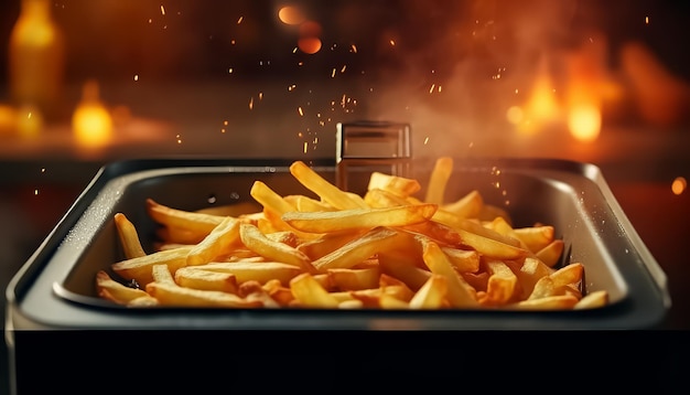 Foto las patatas caseras se hornean en el horno.