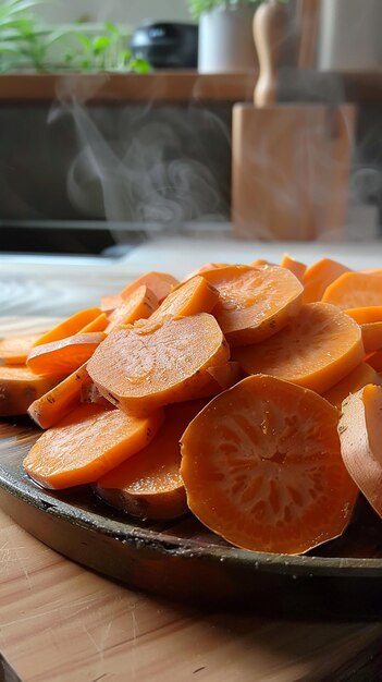 Foto patatas dulces al vapor con sal y pimienta ar 169