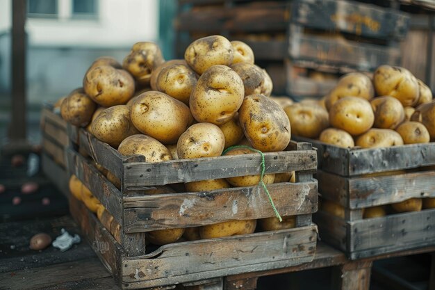 Patatas en exhibición en un mercado