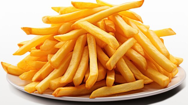 Foto patatas fritas aisladas sobre un fondo blanco batatas fritas douradas