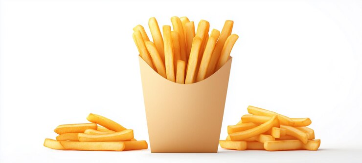 patatas fritas aisladas sobre un fondo blanco