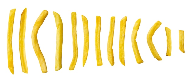 Patatas fritas aisladas sobre un fondo blanco